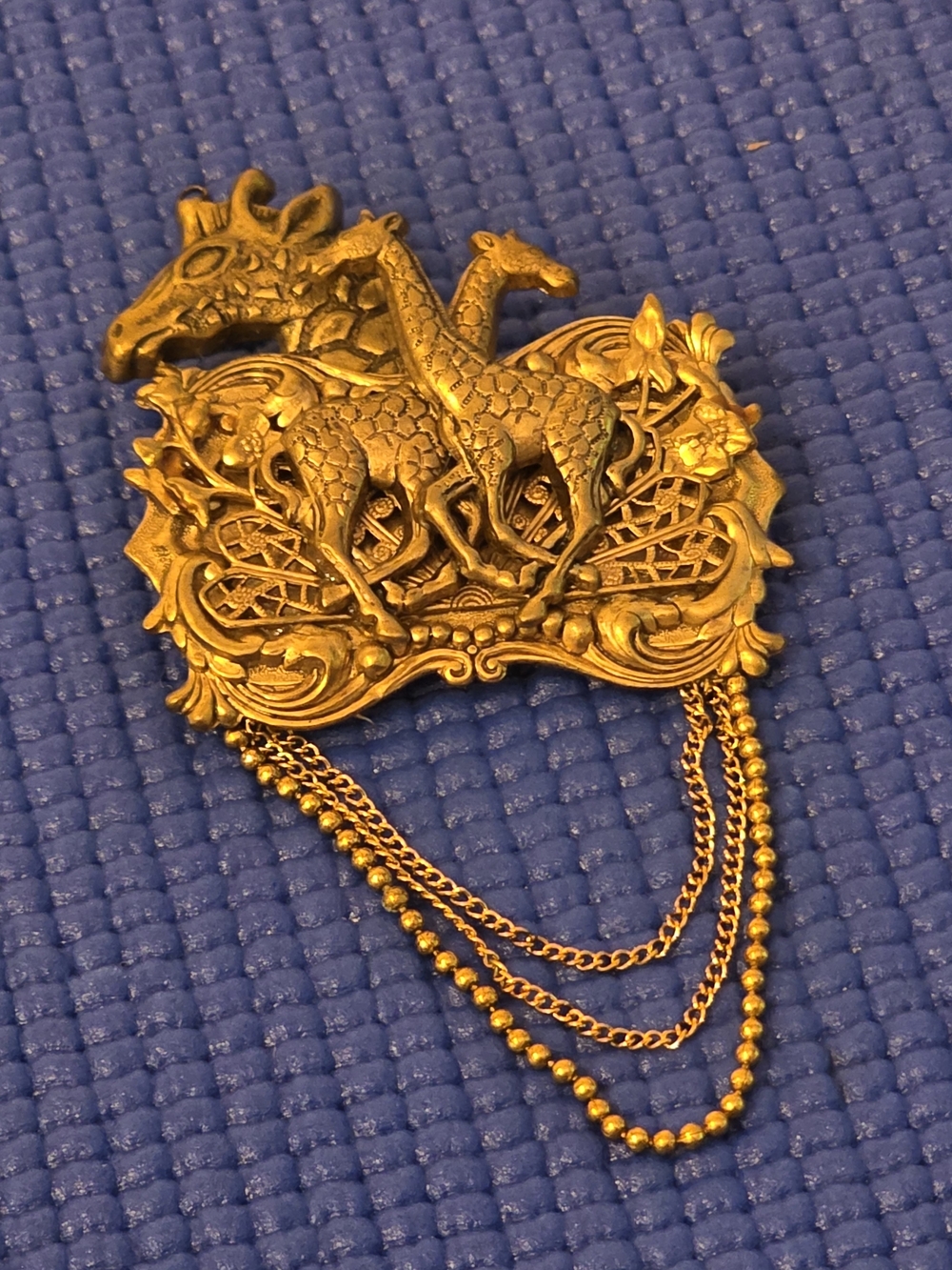 Vintage Signed Denise Brown Brass And Bronze Brooch